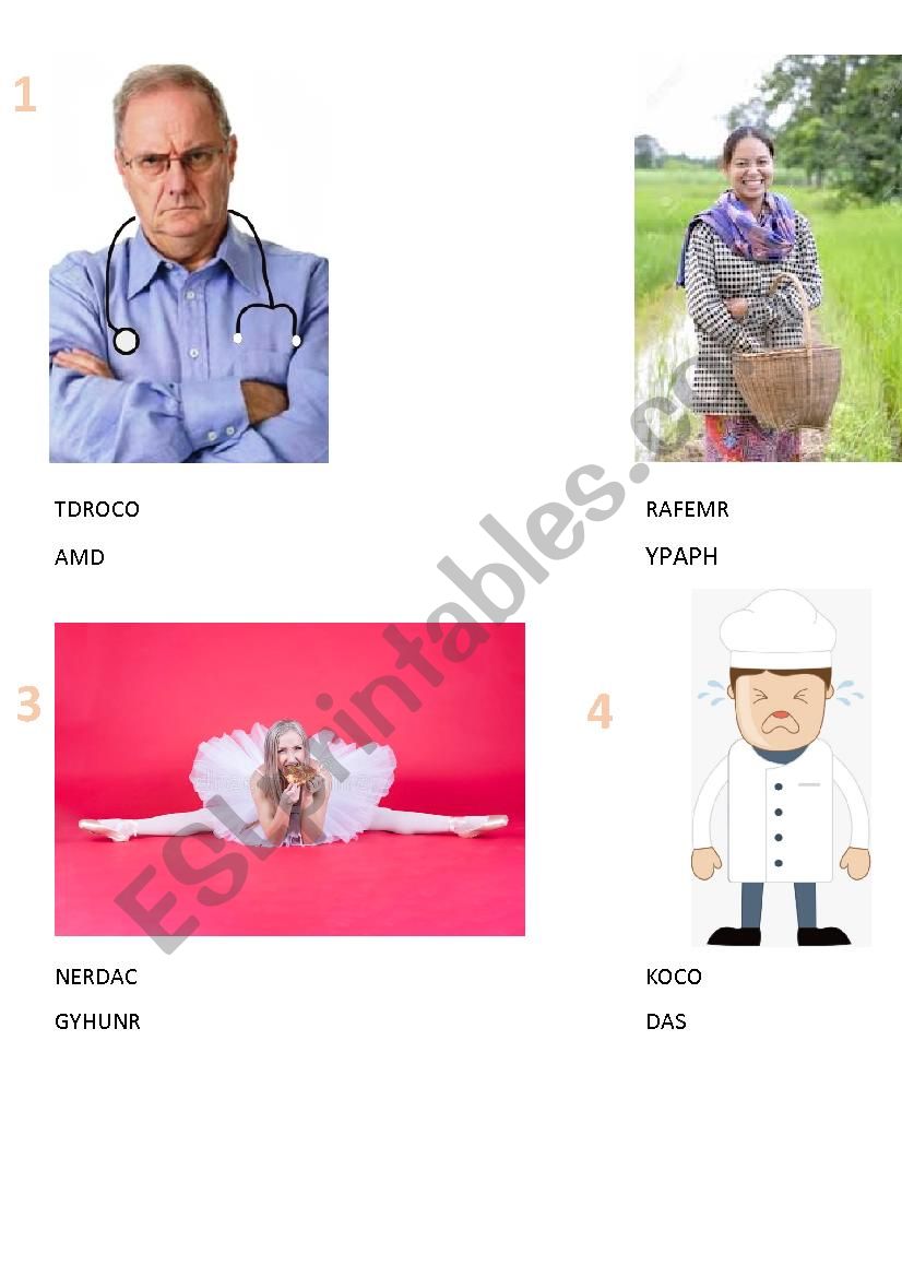 PROFESSIONS worksheet