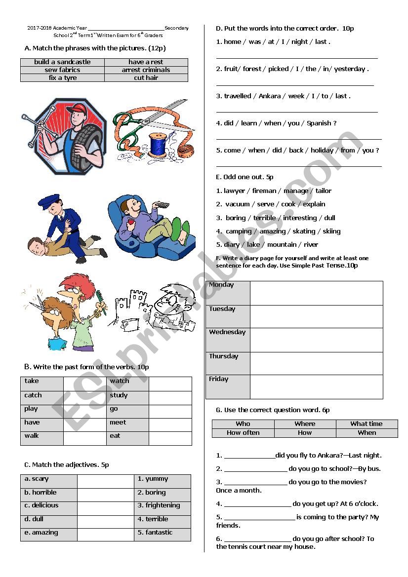 6.2.1 (elementary exam) worksheet