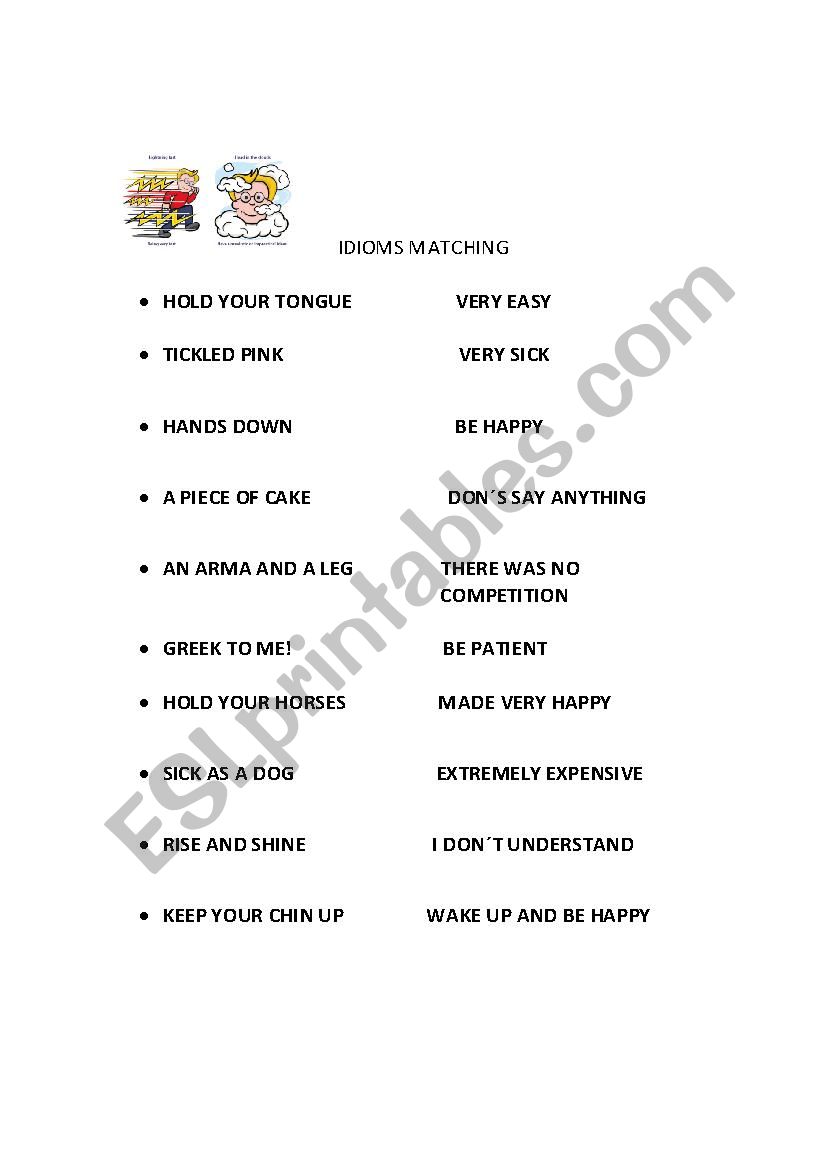 IDIOMS MATCHING worksheet