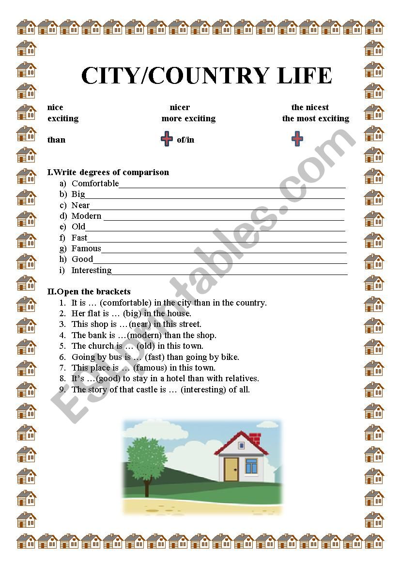 CITY/COUNTRY LIFE worksheet