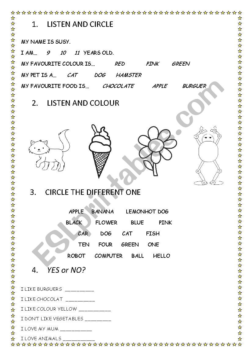 WS FOR BEGINNERS worksheet