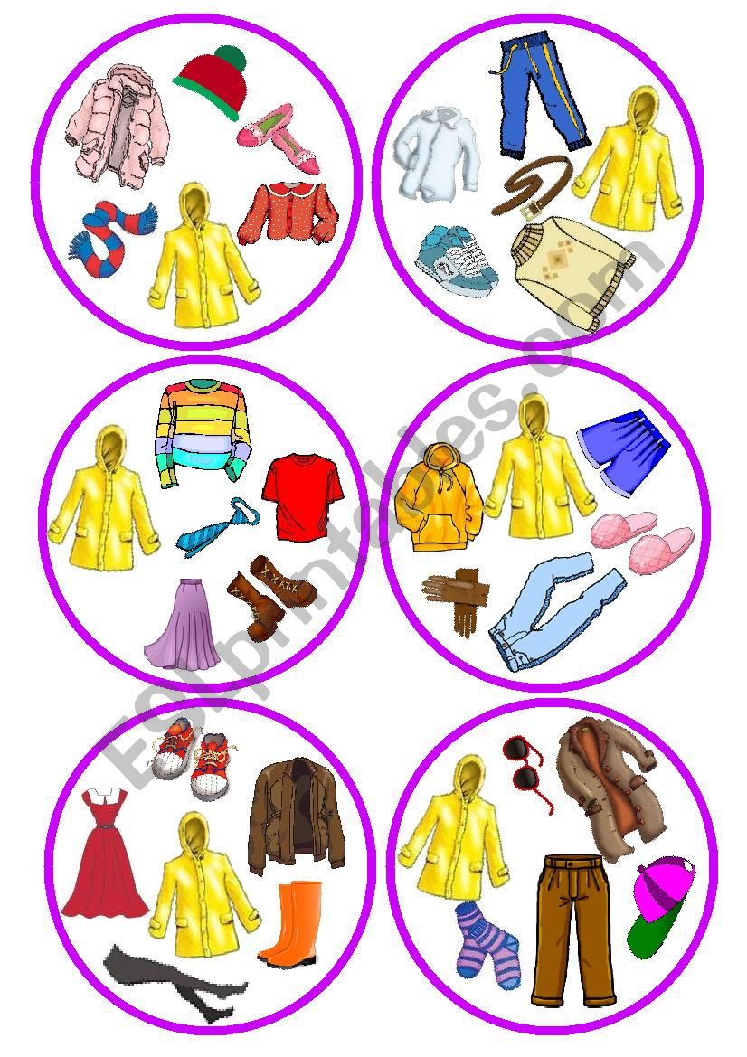 Dobble Clothes Game worksheet