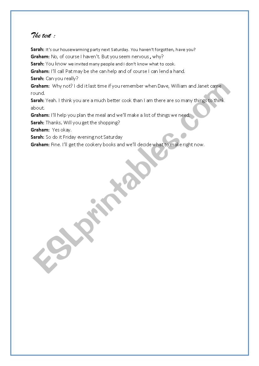 Mid-semester test n°1 for the second semester (8th form) - ESL ...