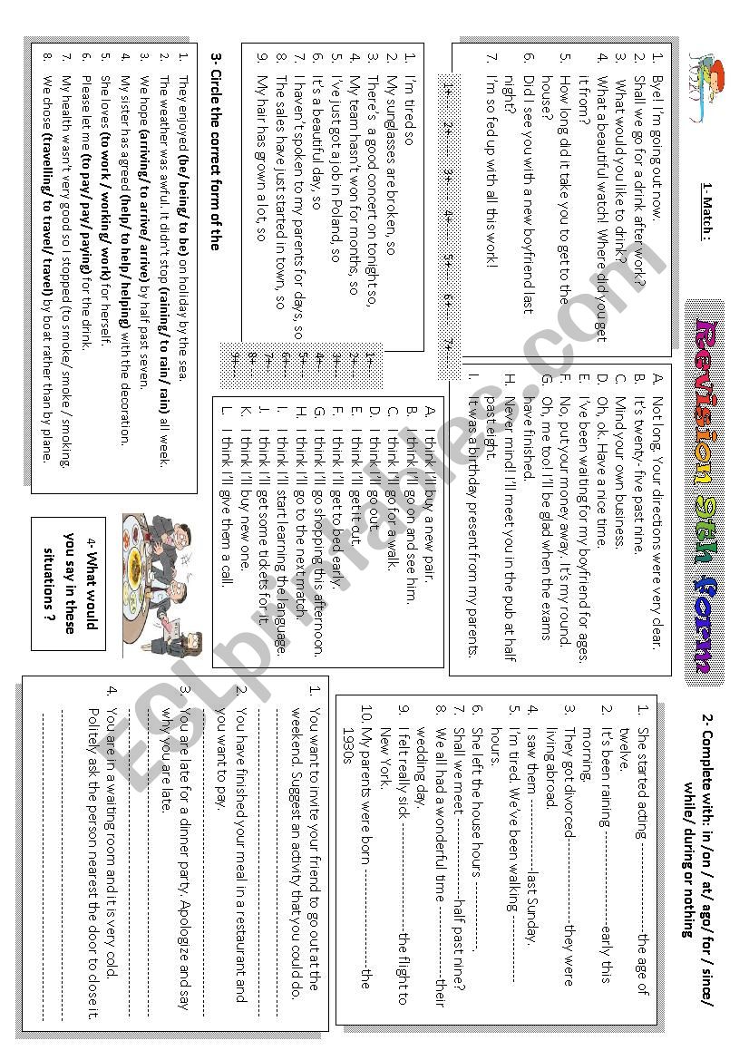 revison 9th form  worksheet