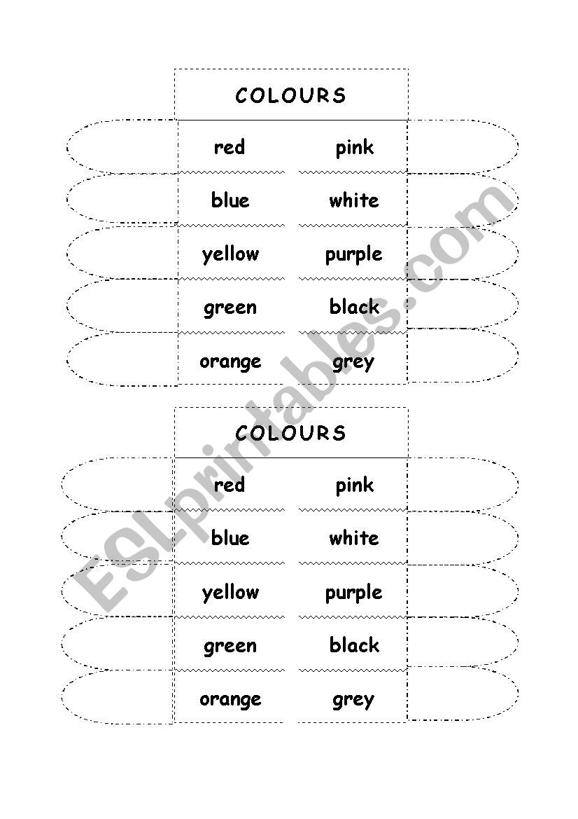 Colours worksheet