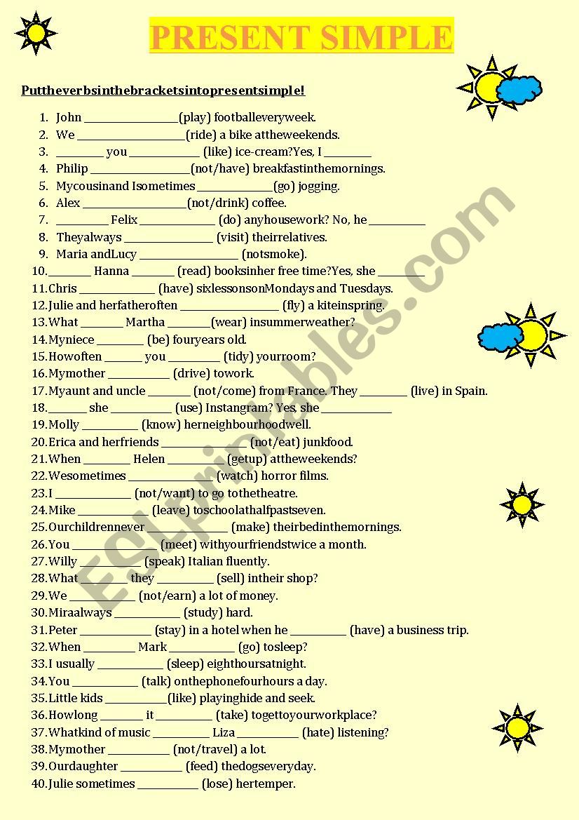 Present Simple worksheet