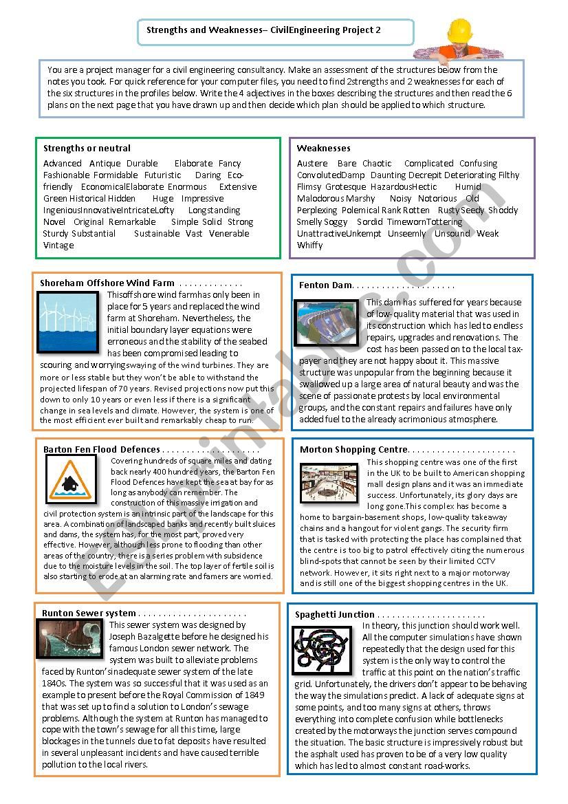 Civil Engineering Project 2 worksheet