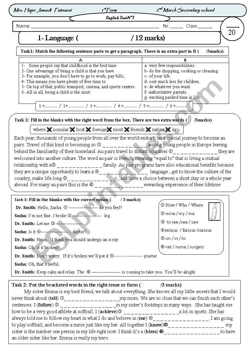 mid term test 2 worksheet