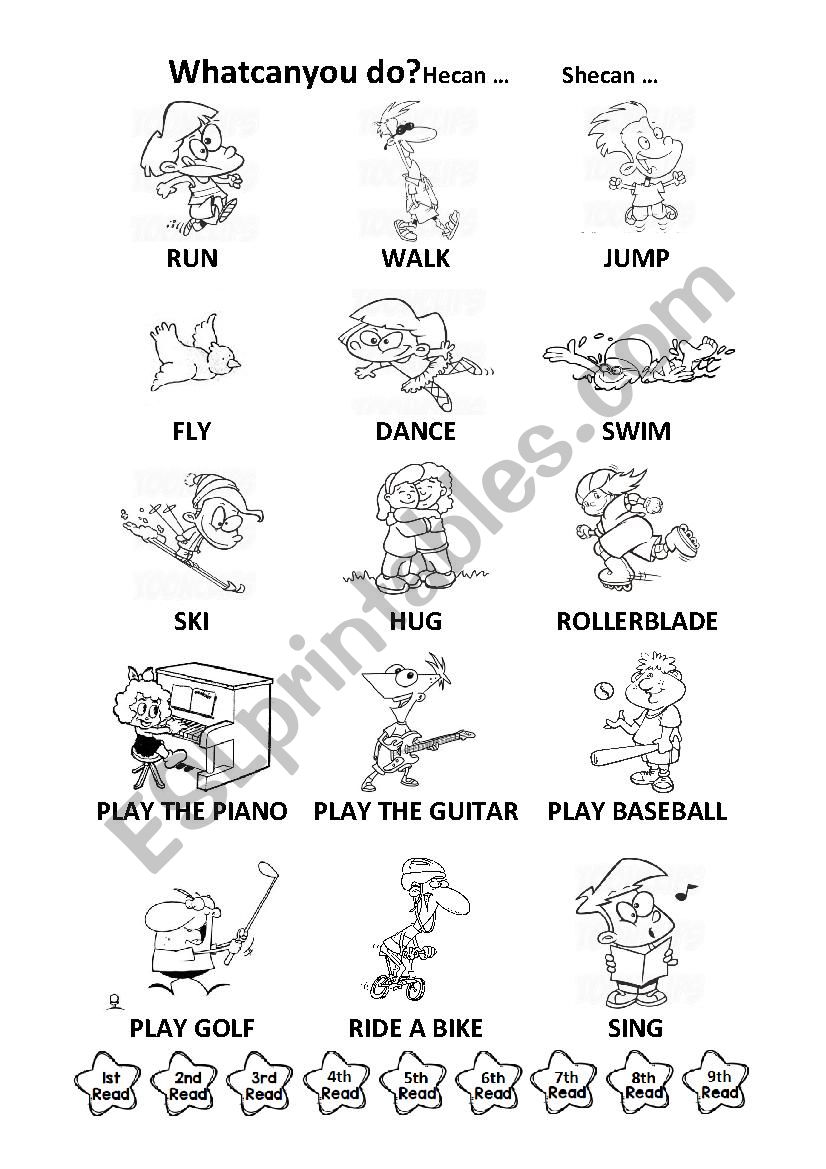 Actions worksheet