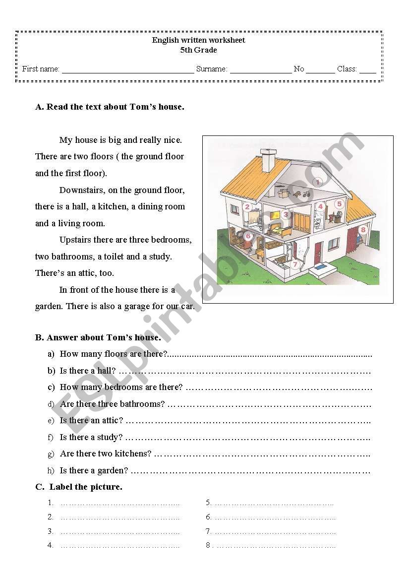 house worksheet