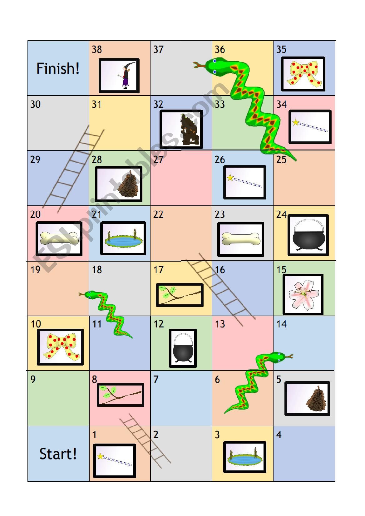 Room on the Broom - snakes and ladders- board game