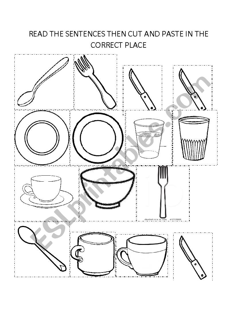 PREPOSITIONS OF PLACE AND TABLEWARE