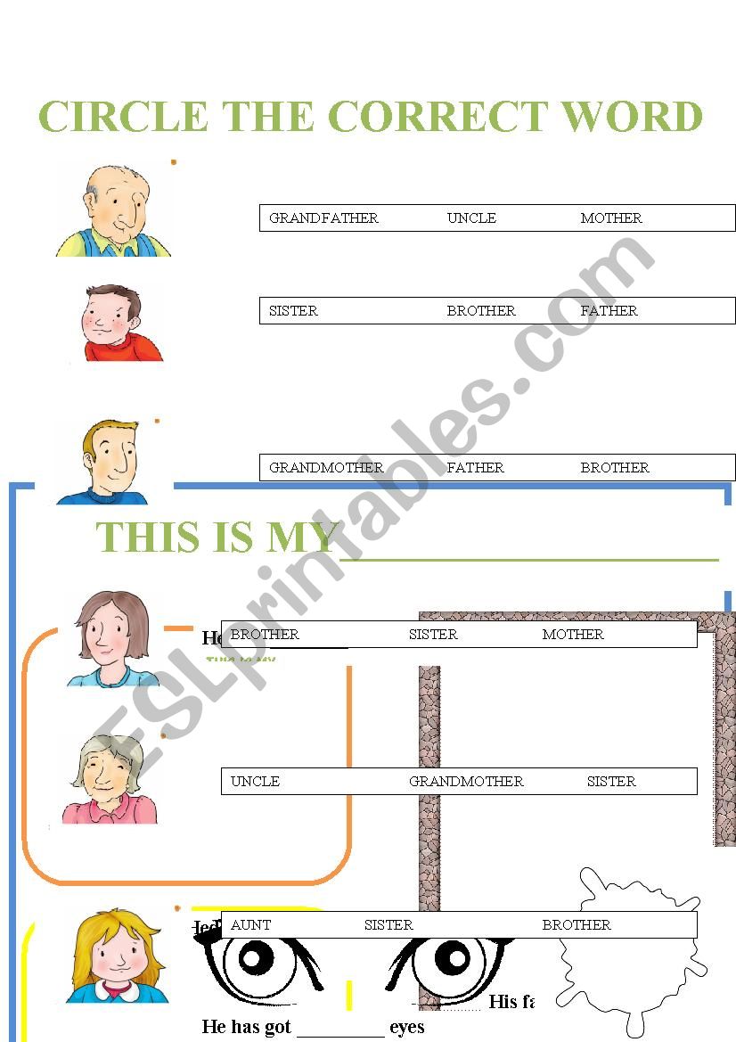 Family tree worksheet