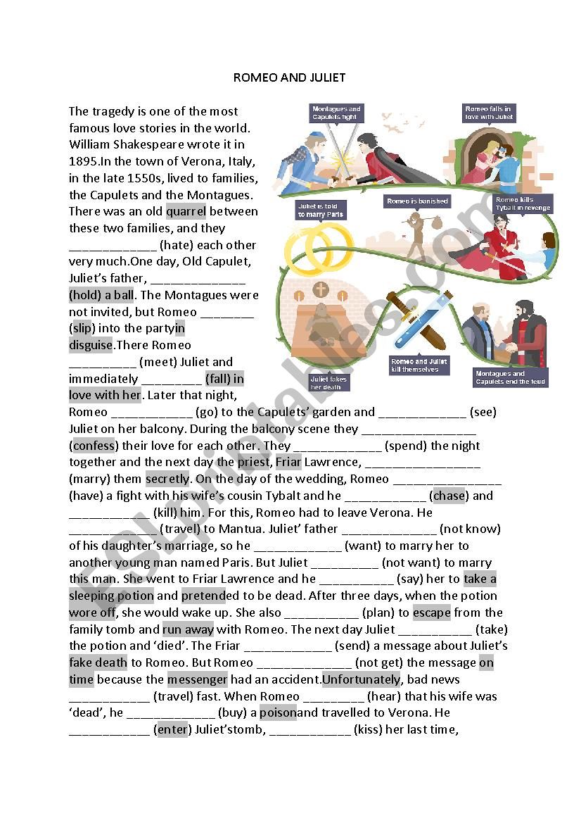 Romeo And Juliet ESL Worksheet By Srce123