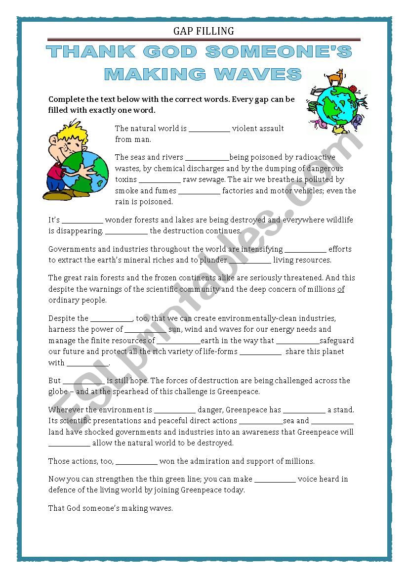 GAP FILLING - GREENPEACE - with key