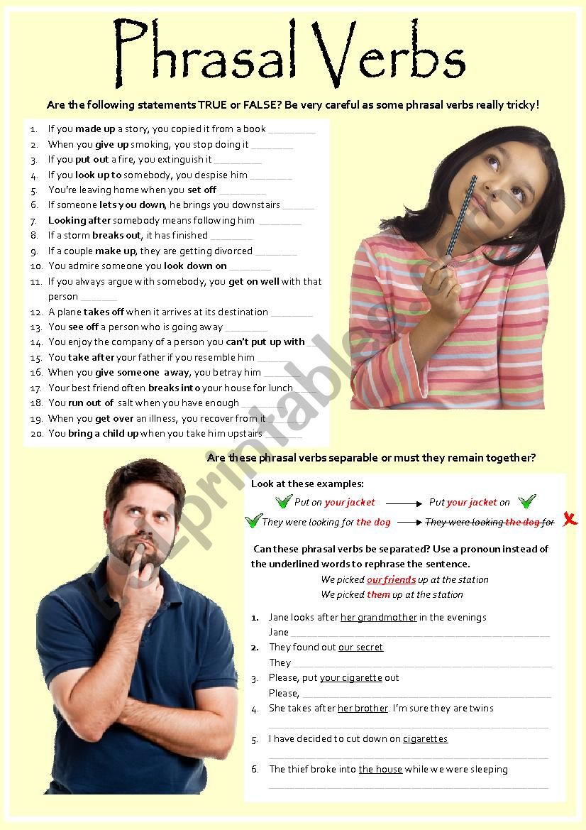 PHRASAL VERBS  worksheet