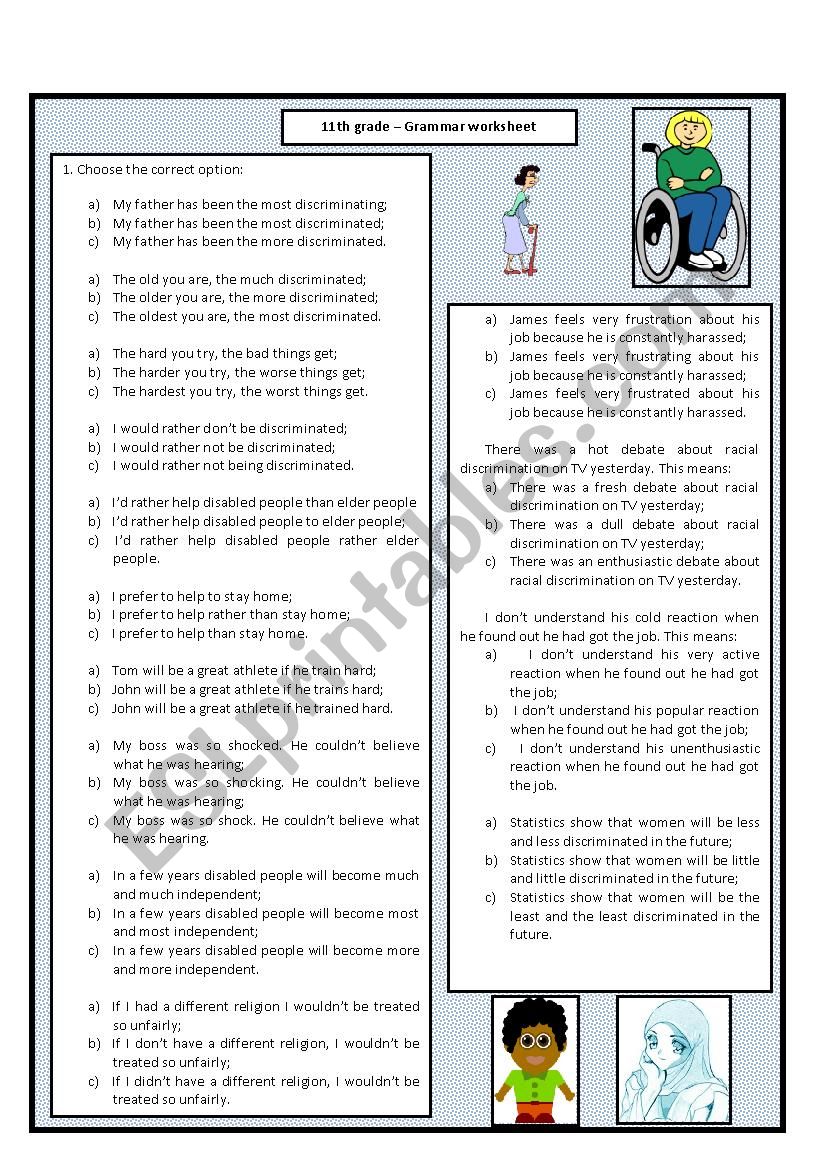 Comparatives  worksheet