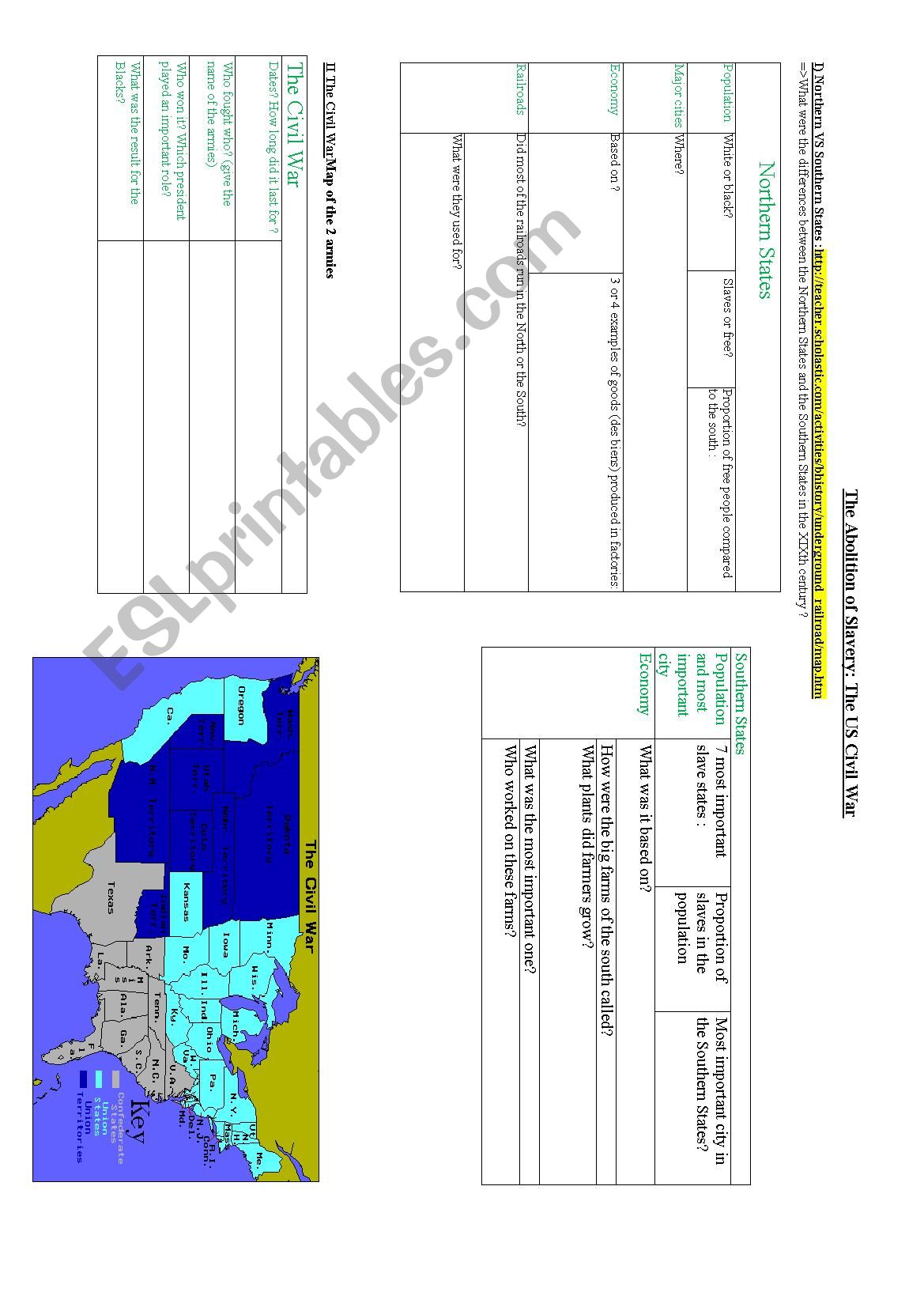 Civil war and the abolition of slavery webquest