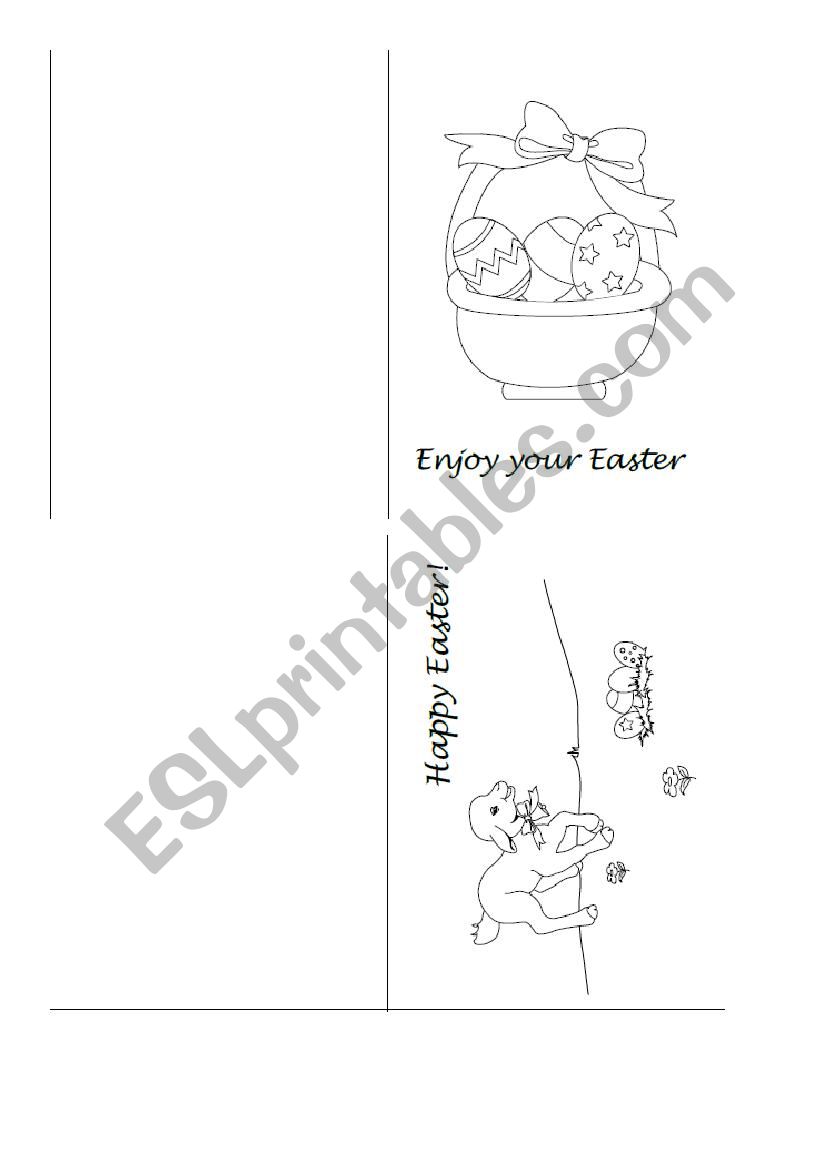 Easter cards worksheet