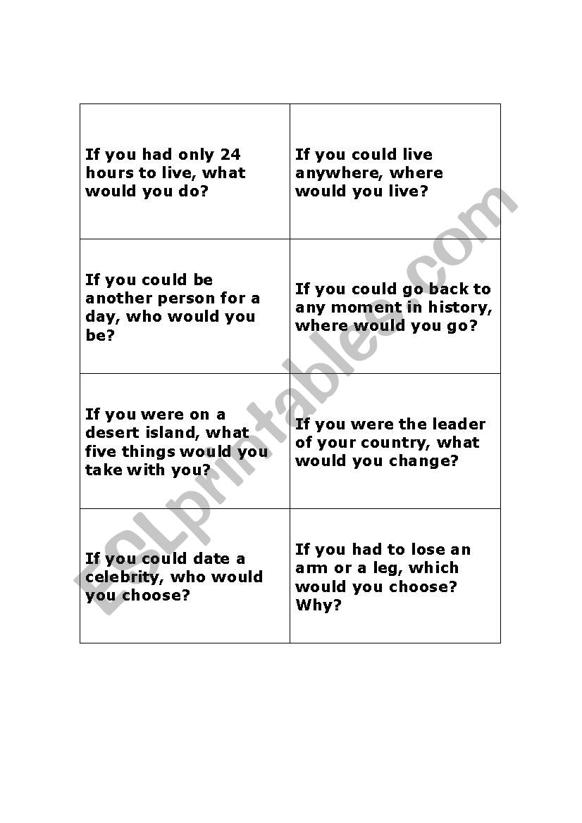 Second conditional Speaking cards