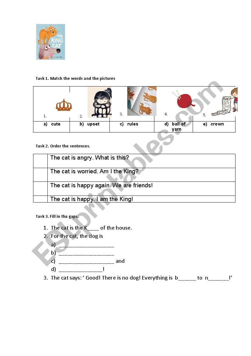 The King Cat worksheet