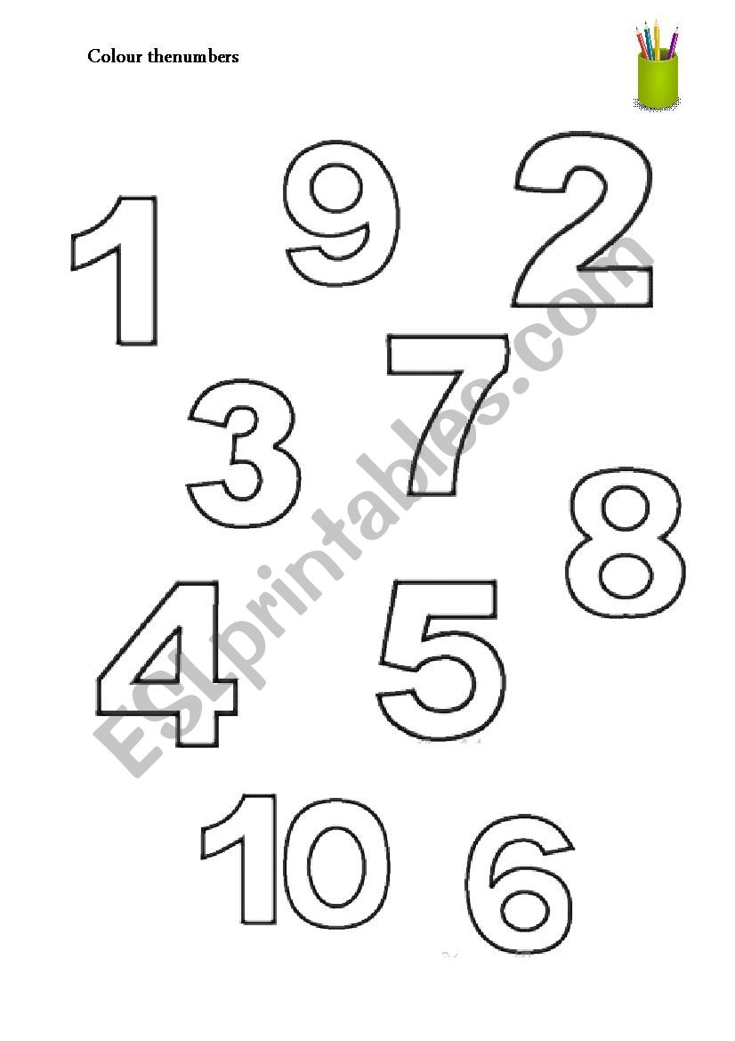 Colour the numbers worksheet