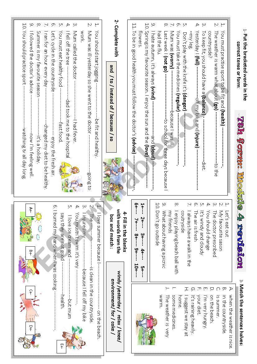 revision Module 4  worksheet