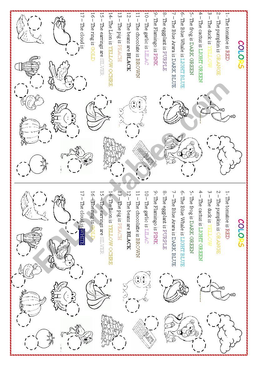 Label the Colours worksheet