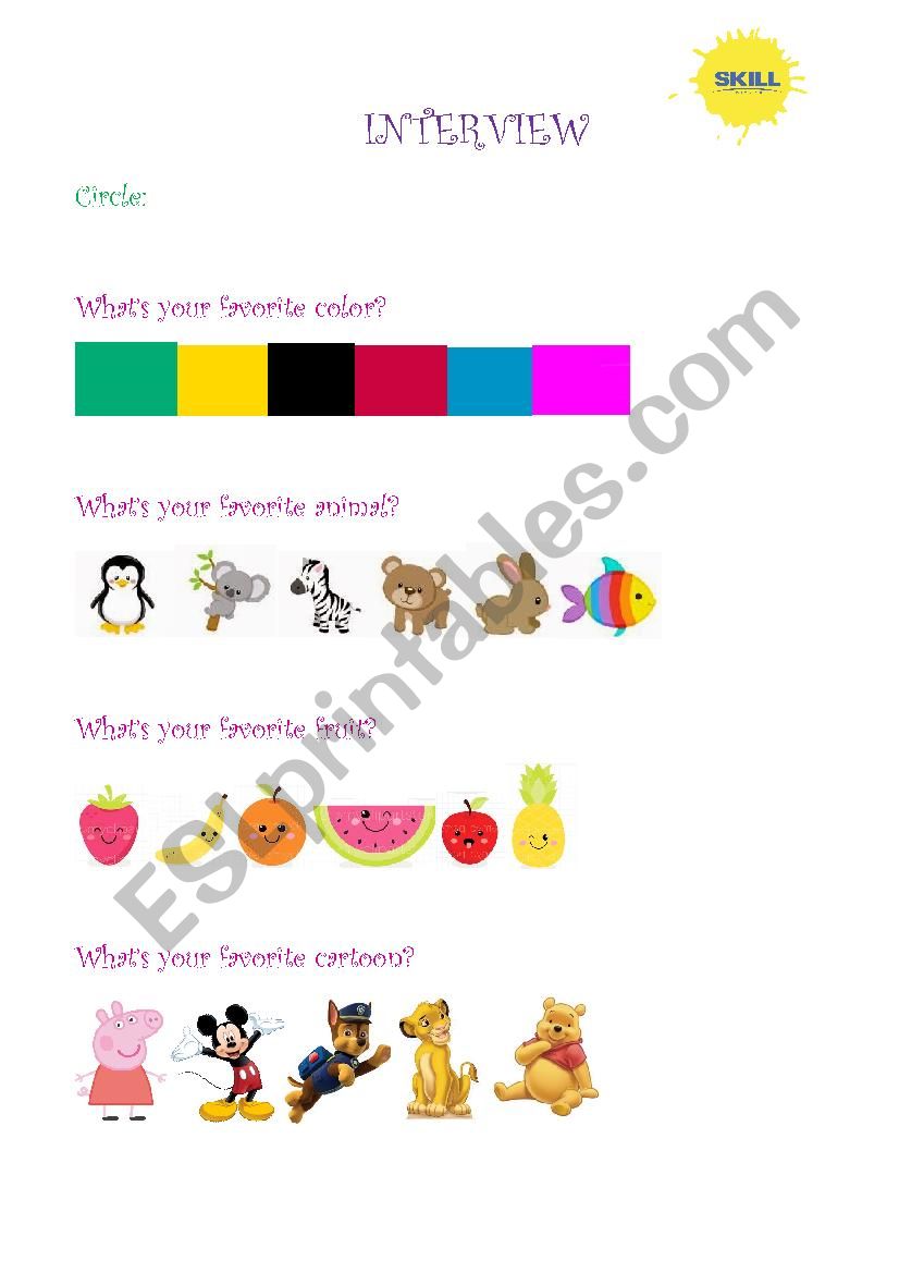 My Fisrt Interview - 4-year-old activity