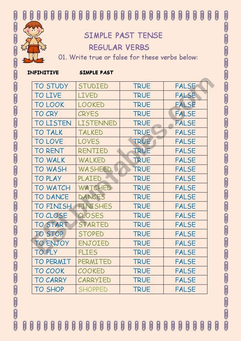 Simple past regular verbs - Write in the past simple. SIMPLE