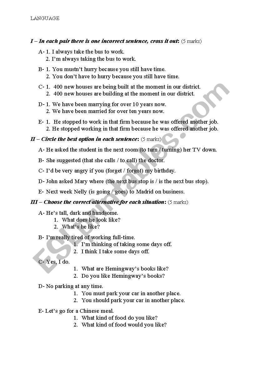 Evaluation  worksheet