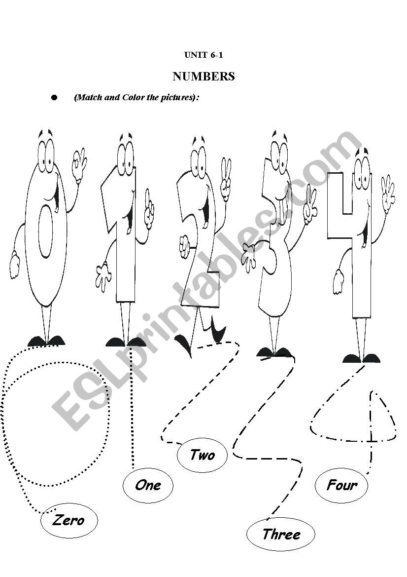 Numbers (Tracing page for kids)