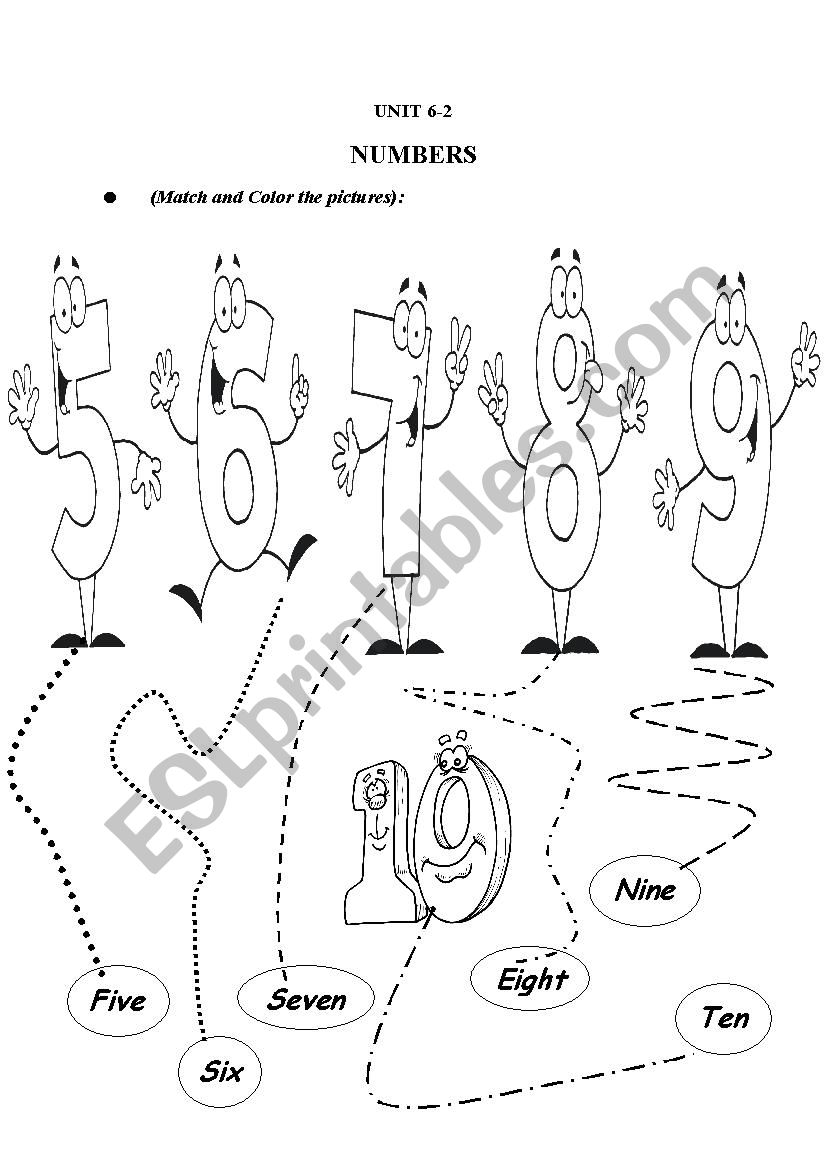 Numbers (Tracing page for kids)