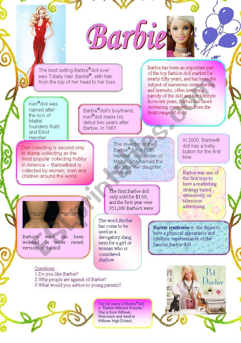 Facts about Barbie worksheet