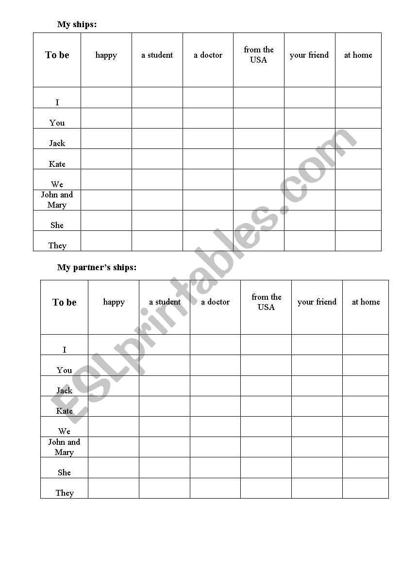 Battleship - To be (Present Tense)