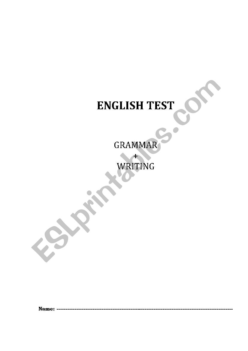 English test - part2 worksheet