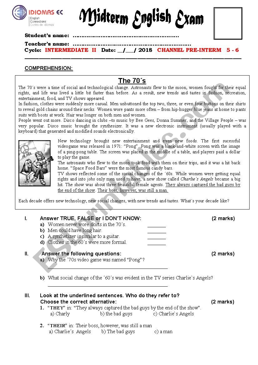 MidTerm Exam -  the full or bare infinitive or the -ing form