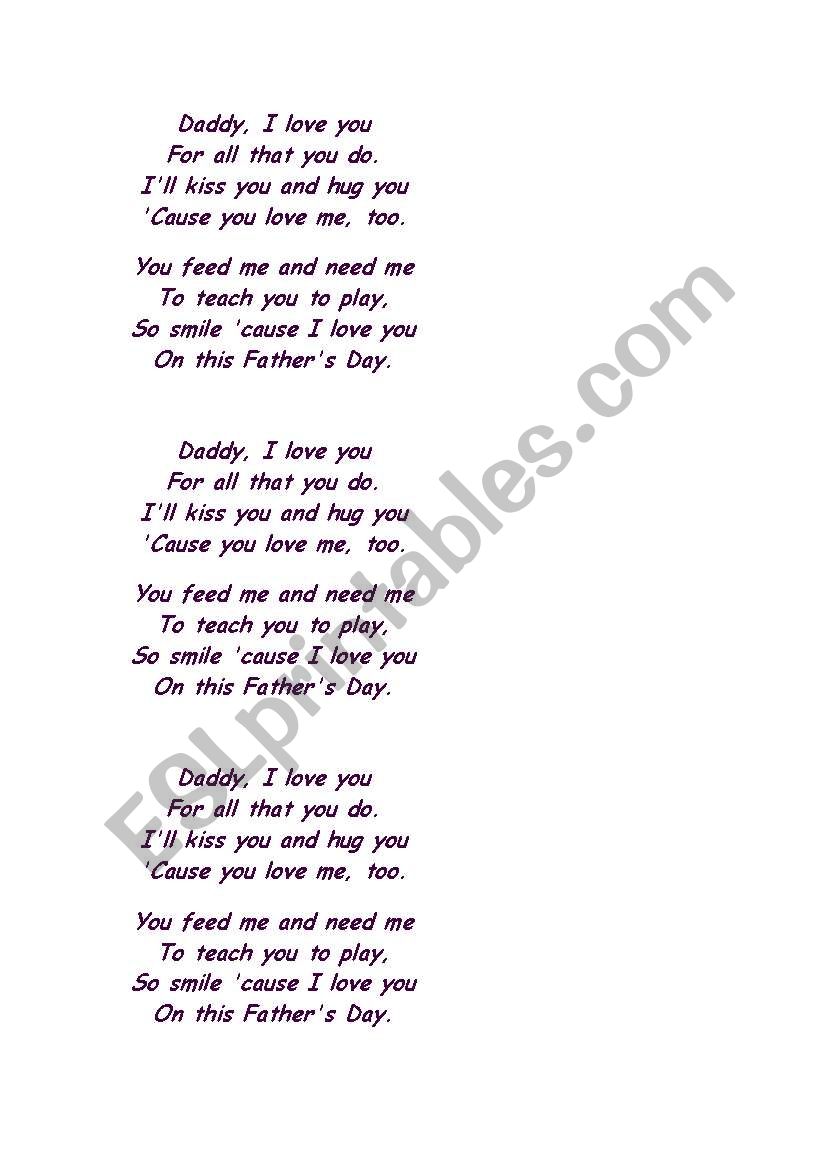 fathers day worksheet