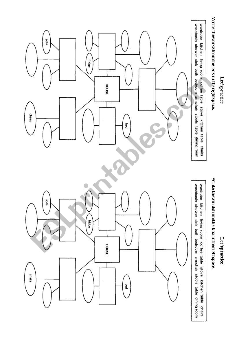 House and Furniture worksheet