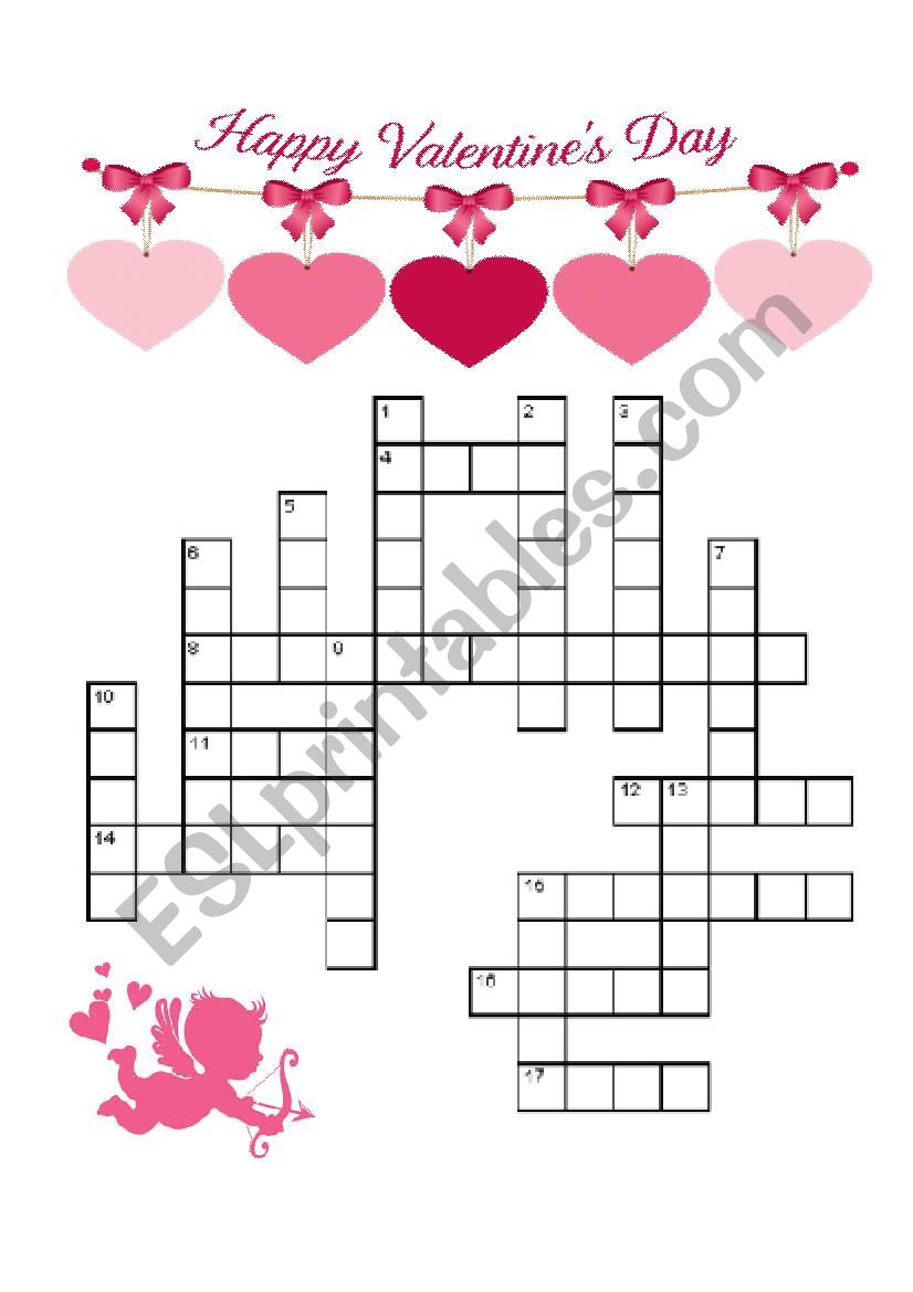 St.ValentineÂ´s Crossword worksheet