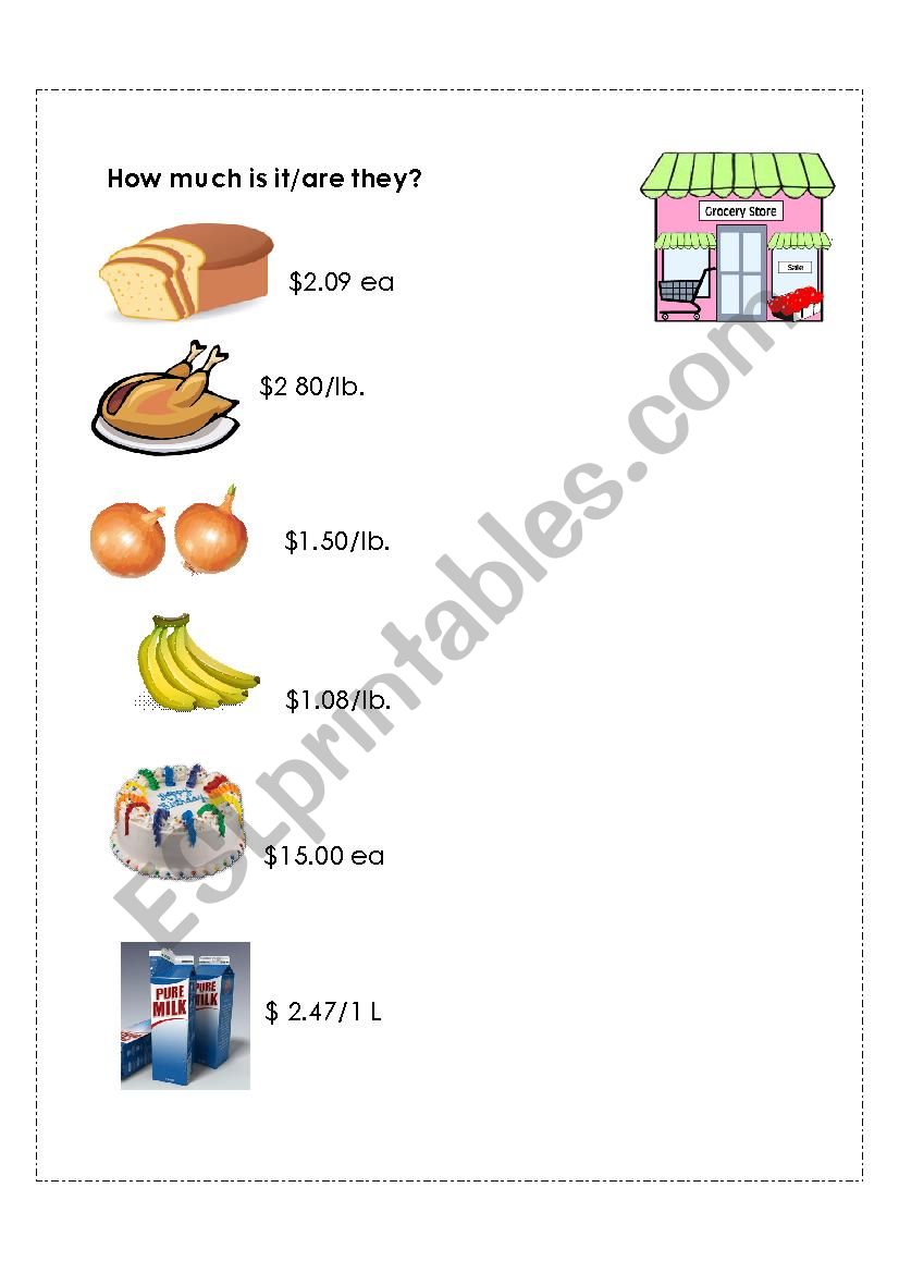 How much..? worksheet