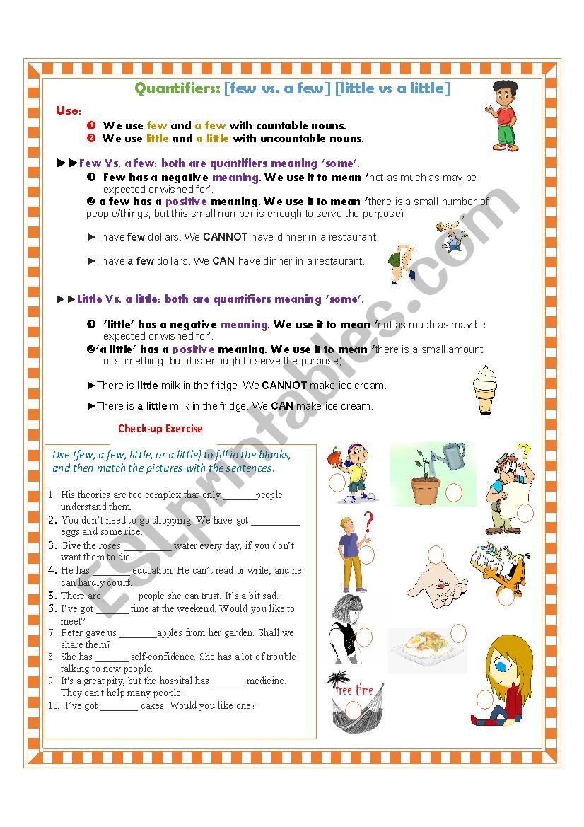 Quantifers worksheet