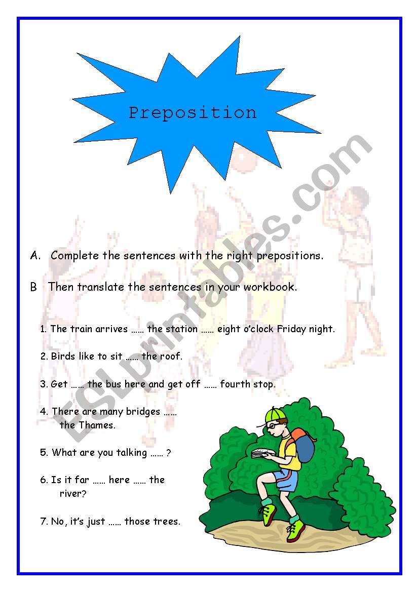 Prepositions 4 worksheet
