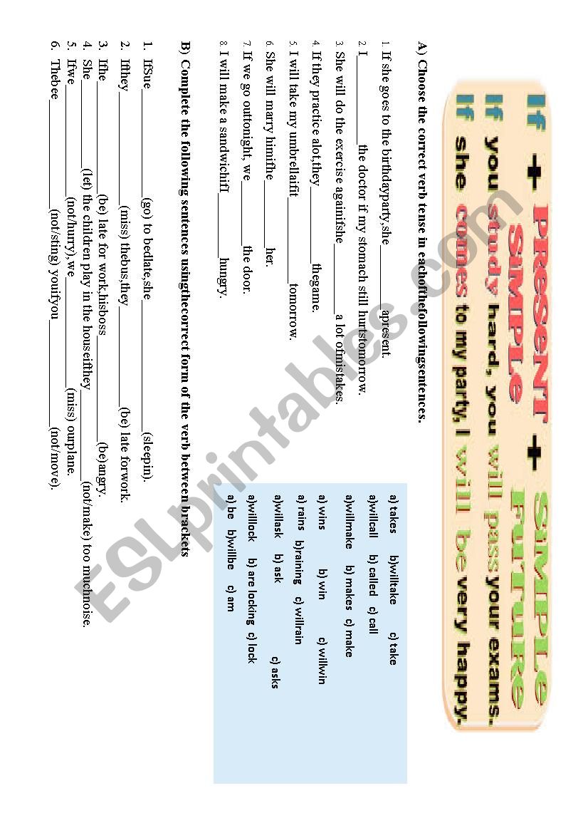 !st conditional worksheet