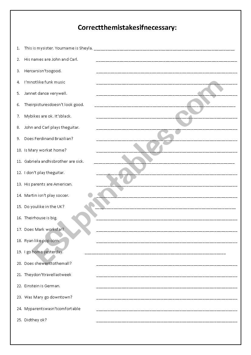 Basic Review worksheet