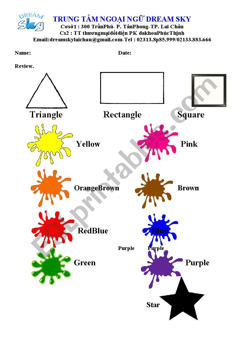 Review colors worksheet