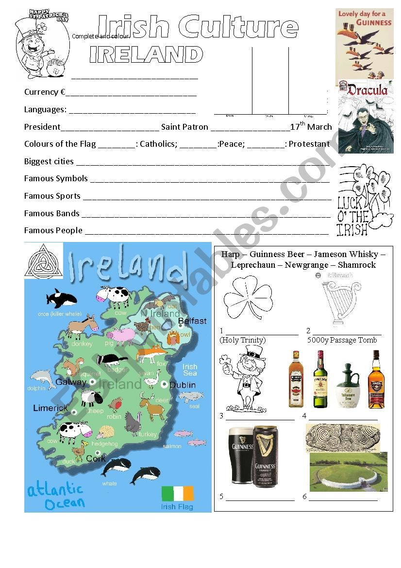 quizz about Ireland worksheet