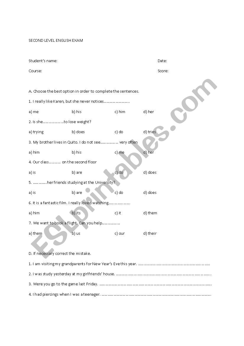 English review Pre-Intermediate