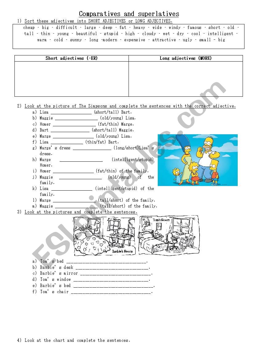 Comparatives - Superlatives activities