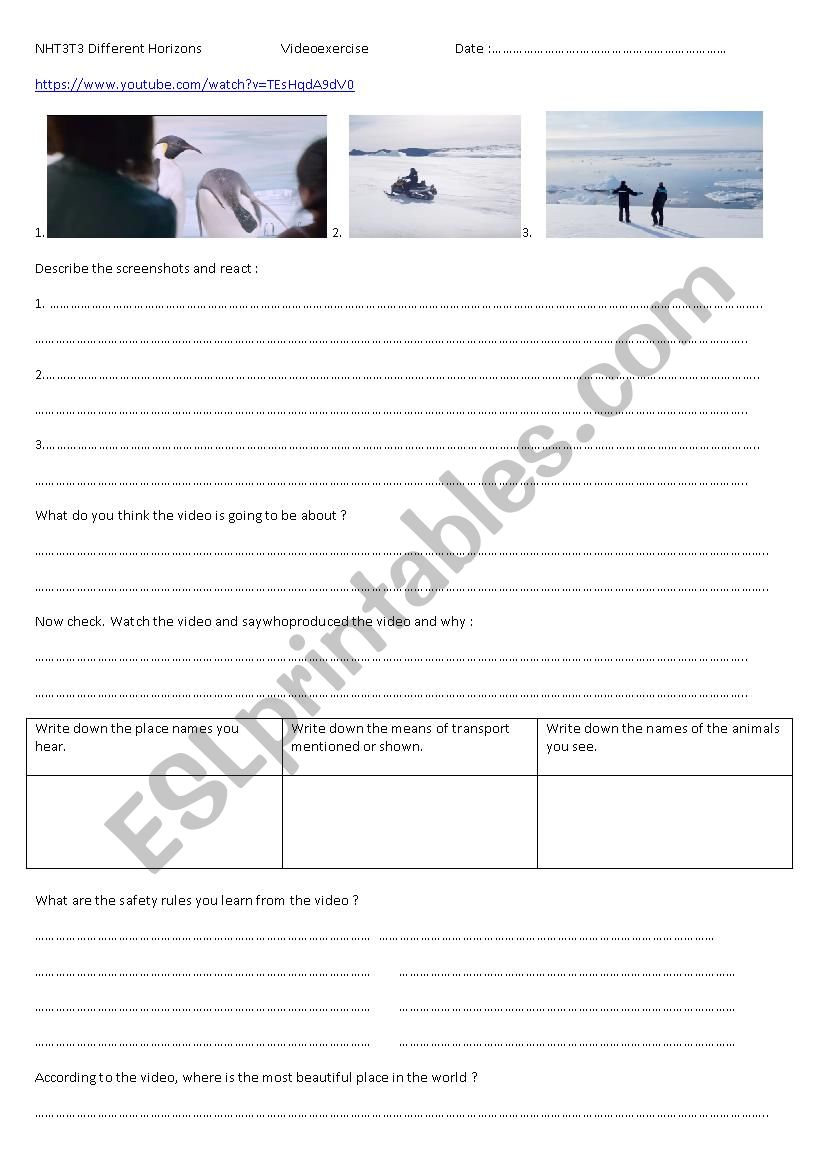 Different Horizons worksheet